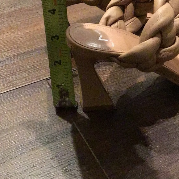 Marc Fischer NWT Hammy breaded straps in Beige with square Toe Heel Sandal. - Picture 4 of 7